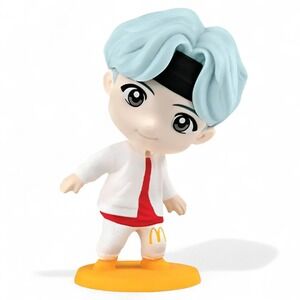 BTS TinyTAN Suga McDonald's Happy Meal Toy Figure Sweetie With Swagger Blue Hair